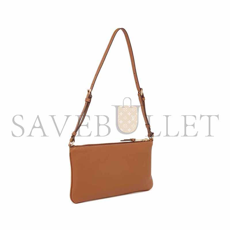 Pra*a small logo shoulder bag in grained leather 1ne545 (24*14cm)